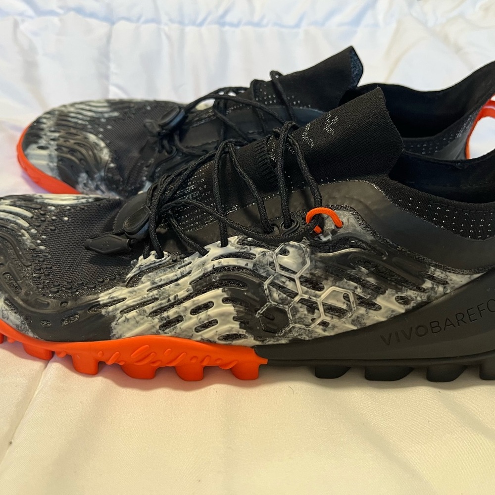 Vivo Barefoot Black and Orange Shoes